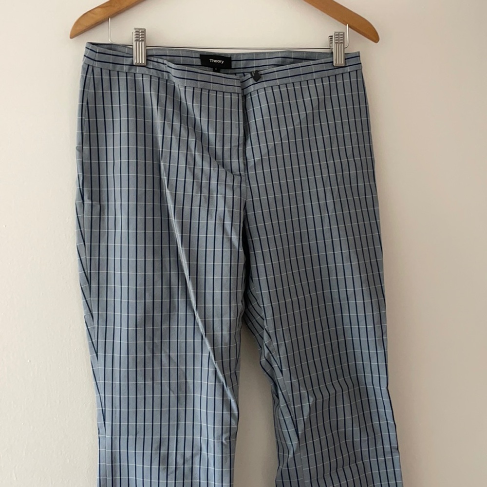 Blue striped theory pants